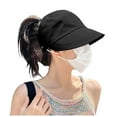 thumbnail image 1 of Women's Summer Sun Hat with Ponytail Hole Breathable Outdoor Wide Brim Shade Cap for Beach Travel Gardening, 1 of 5