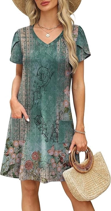 Polyester Sundress WQD, Women's Summer Sundress, XL, Green, 90% Polyester - Walmart.com