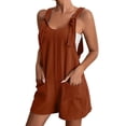 thumbnail image 1 of Women's Summer Suspender Overalls Short Jumpsuits Adjustable Strap Bib Romper Shorts Pants with Pockets for Women, 1 of 4
