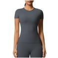 thumbnail image 1 of Women's Summer T Shirt Casual 2025 Fashion Loose Fit Short Sleeve Tops Soft Stretch Elegant Blouse 2025 Streetwear Tees, 1 of 6