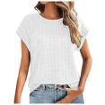 thumbnail image 1 of Women's Summer T-Shirt Trendy Casual Short Sleeve Round Neck Blouse Soft Comfortable Basic Tee for Daily Wear, 1 of 2
