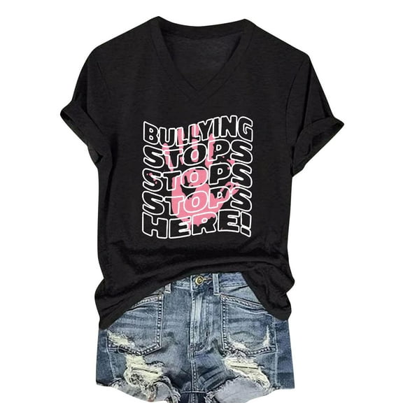 Women's Summer T-Shirts Casual Short Sleeved Shirts Fashion Loose Print Blouses Round Neck Breathable Cotton Pullover Tops 02#Black 3XL