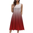 thumbnail image 1 of Women's Summer Tank Midi Dress with Pockets Gradient Flowy Dresses Sleeveless Skirts Comfy Outfit, 1 of 6