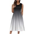 thumbnail image 1 of Women's Summer Tank Midi Dress with Pockets Gradient Flowy Dresses Sleeveless Skirts Comfy Outfit, 1 of 6