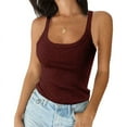thumbnail image 1 of Women's Summer Tank Top Scoop Neck Sleeveless Ribbed Casual Tees, 1 of 2
