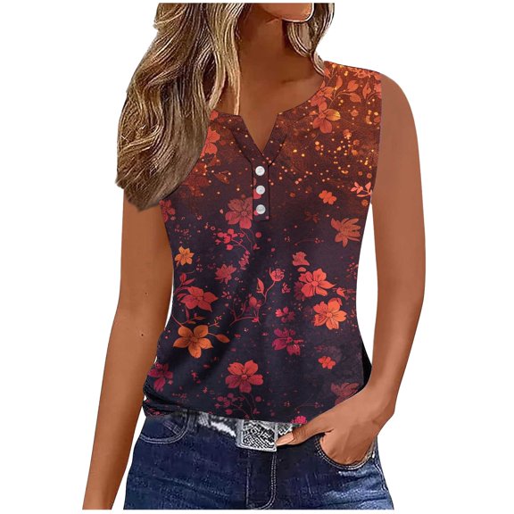 Women's Summer Tank Top Vintage Striped Vest Sleeveless Vneck Camisole Flowy Racerback Tunic Shirts