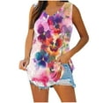 thumbnail image 1 of Women's Summer Tank Top Vintage Striped Vest Sleeveless Vneck Camisole Flowy Racerback Tunic Shirts, 1 of 4