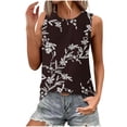thumbnail image 1 of Women's Summer Tank Tops Loose Fit Crew Neck, Casual Sleeveless Shirts Lightweight Printed S-2XL, 1 of 4