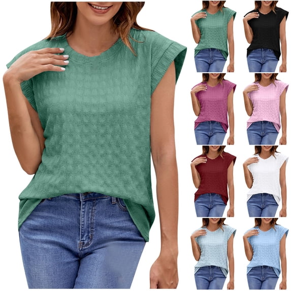 Women's Summer Tank Tops Round Neck Sleeveless Casual Blouses Shirts Loose Fit Breathable Lightweight Beach Vacation Holiday | CSEONE,Black L