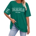 thumbnail image 1 of Women's Summer Tops BWASD Casual V Neck Short Sleeves Shirts Mama Graphic Blouses Outfits Personalised DIY Mothers Day Birthday For Mum Blackish Green S-XXXL, 1 of 7