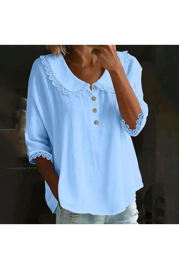 Women's Summer Tops Boho Floral 3/4 Sleeve Tunic Top Flowy Casual Loose Cute Plus Size Blouse Shirts Going Out Tops For Women