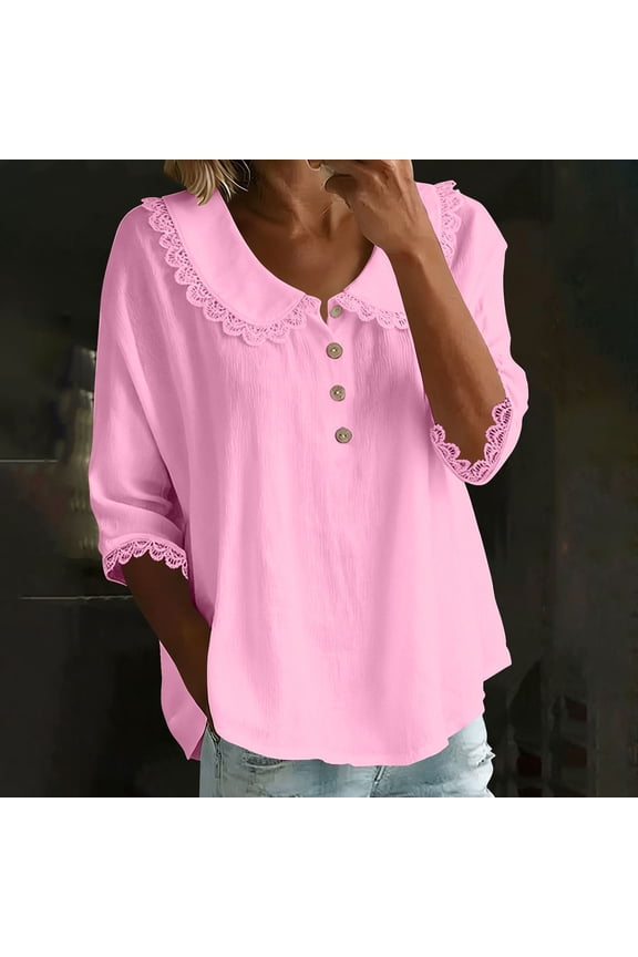 Women's Summer Tops Boho Floral 3/4 Sleeve Tunic Top Flowy Casual Loose Cute Plus Size Blouse Shirts Going Out Tops For Women