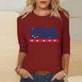 thumbnail image 1 of Women's Summer Tops Independence Day Printed Round-neck Three-quarter Sleeve T-shirt Tops 2026, 1 of 5