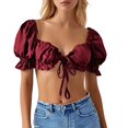 thumbnail image 1 of Women's Summer Tube Top with Drawstring Tie Strap Design Casual Party Wear Stylish Comfortable Stretchy Fashion Tops, 1 of 2
