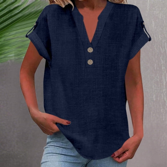 Women's Summer V Neck Casual T Shirt For Everyday Wear Solid Color Design Easy To Pair With Jeans And Chinos Versatile Top For All Occasions Women Shirts Short Sleeve Casual Womens Summer Tops Tee
