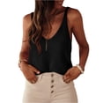 thumbnail image 1 of Women's Summer V Neck Knit Sweater Tank Tops Casual Loose Fit Sleeveless Camisole Blouses Black M, 1 of 4
