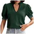 thumbnail image 1 of Women's Summer V Neck Lace Patchwork T-Shirt Casual Comfortable Breathable Fashion Top, 1 of 2