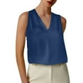 thumbnail image 1 of Women's Summer V Neck Sleeveless T-Shirt Casual Loose Fit Comfortable Breathable Top for Everyday Wear and Outdoor Activities, 1 of 2