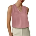 thumbnail image 1 of Women's Summer V Neck Sleeveless T-Shirt Casual Loose Fit Comfortable Breathable Top for Everyday Wear and Outdoor Activities, 1 of 2