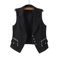 thumbnail image 1 of Women's Summer Waistcoat Denim Cami Tops Y2k Sleeveless Vest Tank Tops Streetwear Black XXXL, 1 of 4