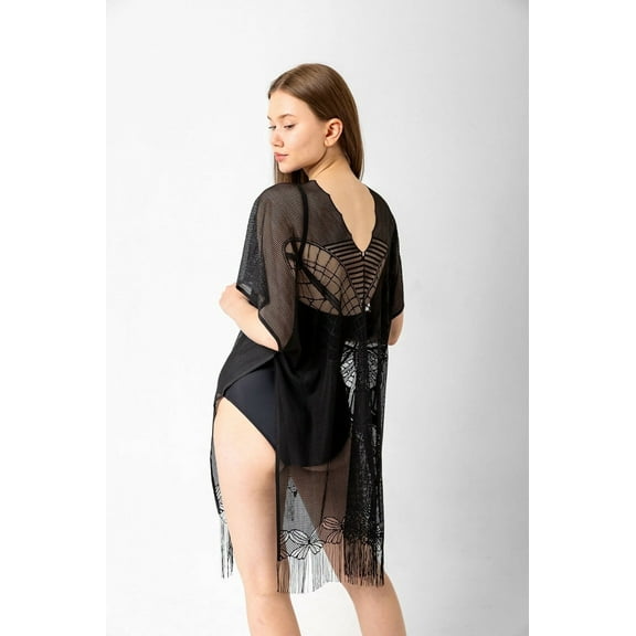 Wear Sierra Beach Cover Up Dress, Black, for Women's, for Pool & Cruise, Polyester, Pack of 1