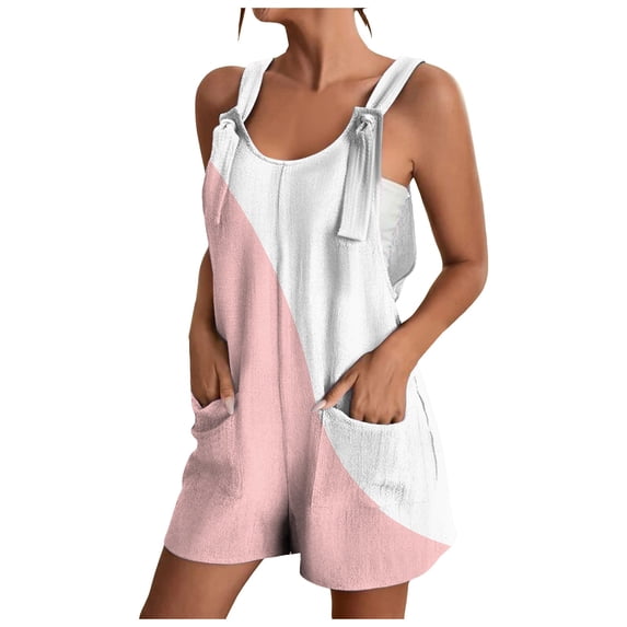 Women's Summer Wide Leg Linen Jumpsuits Dressy V Neck Sleeveless Casual Pants Rompers 2024 Vacation Beach Outfits