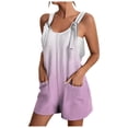 thumbnail image 1 of Women's Summer Wide Leg Linen Jumpsuits Dressy V Neck Sleeveless Casual Pants Rompers 2024 Vacation Beach Outfits, 1 of 2