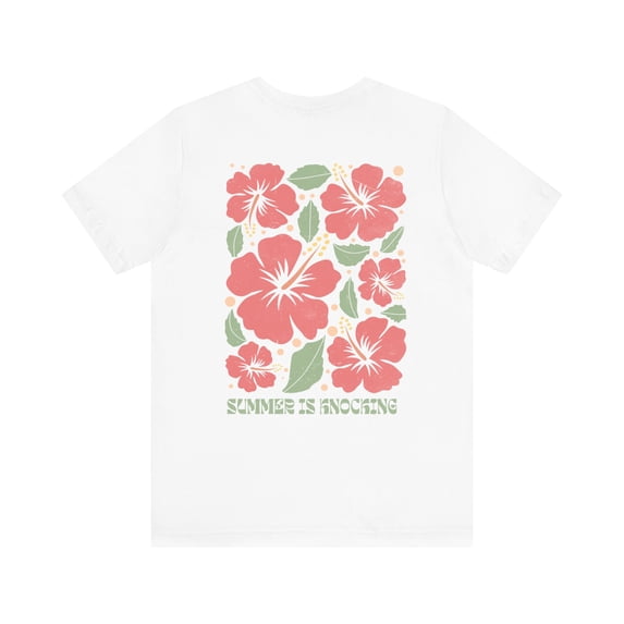 Women's Summer is Knocking Trendy Beach Front/Back Cotton Shirt