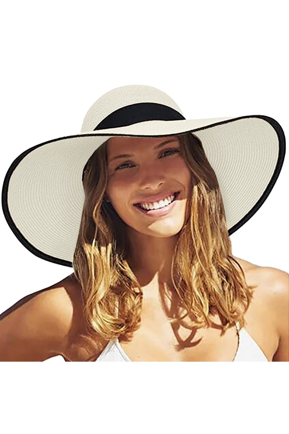 Women's SummerLeisure Outing Sun Sun Shading Vacation Beach Straw Hat Sun Hat World of Hat Oversized Hats for Women Floppy Sub Visor Large Hat for Women Roofing Hats Gear Hat Womens Visor Hats Submit