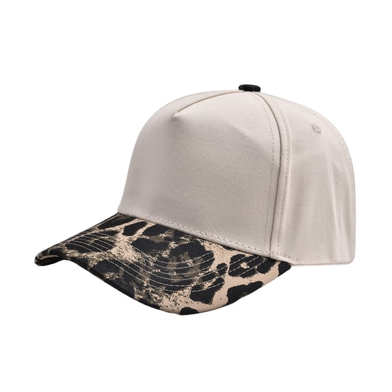 Women's Sun Baseball Retro Leopard Print Contrast Brim Adjustable Summer Trucker Baseball Cap baseball hat Beige One Size