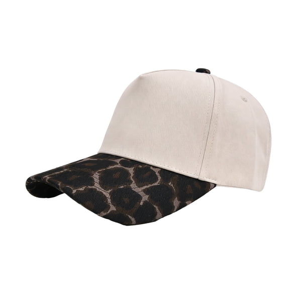 Women's Sun Baseball Retro Leopard Print Contrast Brim Adjustable Summer Trucker Baseball Cap baseball hat Gray One Size