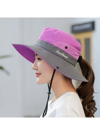Wide Brim Bucket Hat with String Reversible Cotton Sun Protection Beach  Hats for Women Large Foldable Brim Summer Hat