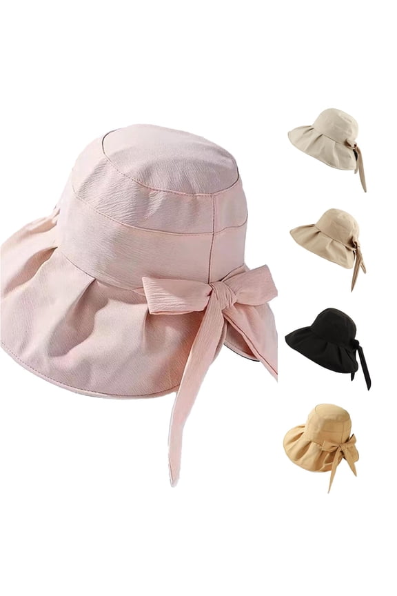 Women's Sun Hat Bow Fisherman's Hat Casual Fashion Hat Cloth Hat Beach Cool Hat Windproof Hat Natural round Hat Hooray Hat outside Hats for Men Raffia Tote Birding Hats for Women Western Hat