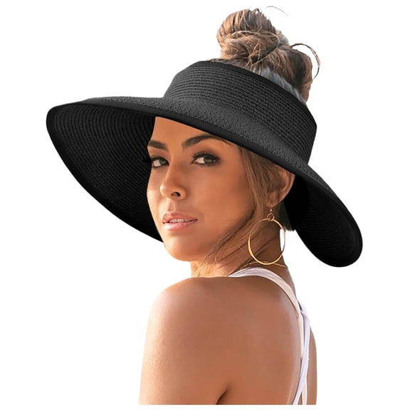 Women's Sun Hat Korean Style Wide Brim Foldable Sunshade Cap for Outdoor Beach Travel