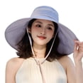 thumbnail image 1 of Women’s Sun Hat Two Tone With Adjustable Chin Tie Wide Brim Sun Protection Travel Hat, 1 of 3