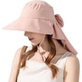 thumbnail image 1 of Women's Sun Hat UPF 50+ Wide Brim Gardening Hat with Bowknot Neck Flap Ponytail, 1 of 8