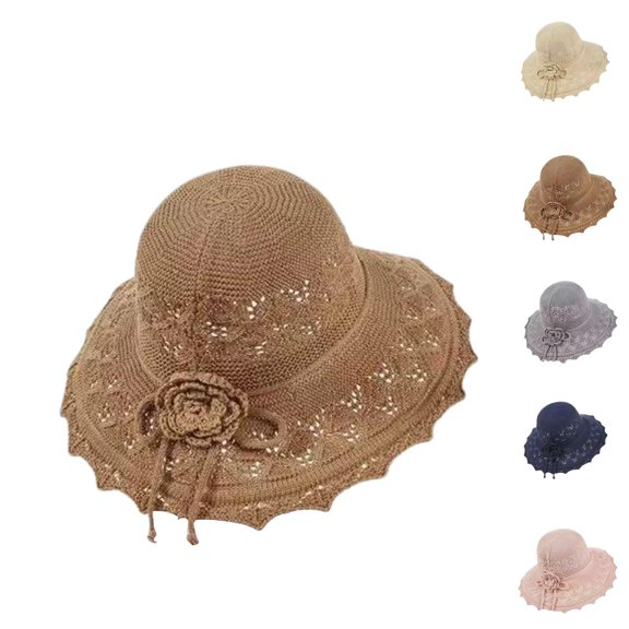 Women's Sun Hat with UV Protection – Wide Brim Foldable Straw Beach Hat for Vacation, Hiking, Outdoor Fun & Summer Travel, Lightweight Design for Full Sun Protection & Comfort Outdoors