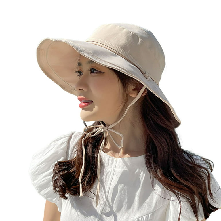 Women's Sun Hat UV Protection Windproof Foldable Wide Brim Beach Fishing Hat