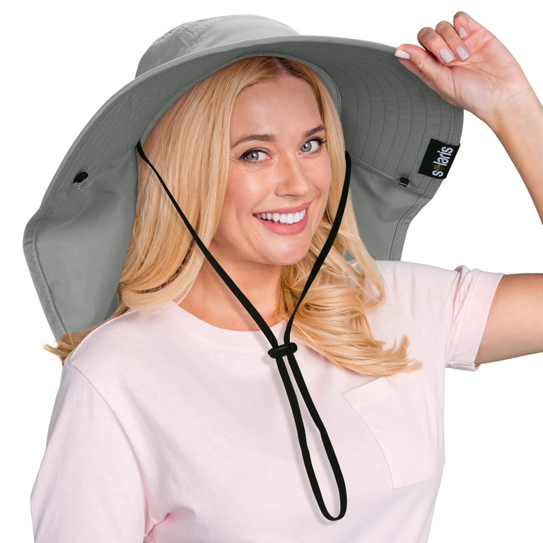 Women's Sun Hat with Wide Brim Neck Flap, Fishing Safari Hat for Outdoor  Hiking Camping Gardening Lawn Field Work