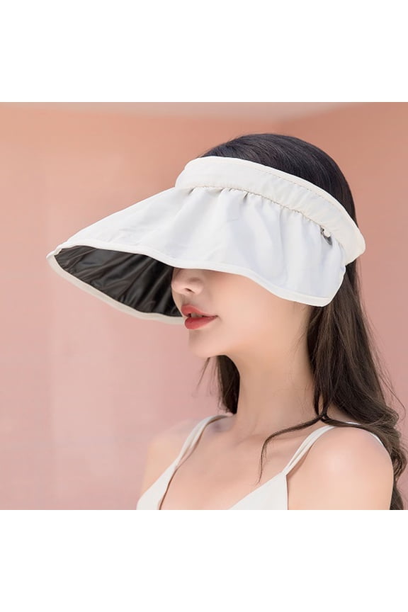 Women's Sun Hats Pure Colored Conch Shape Summer Sun Visor Hats Headbands For Women Wide Brim Roll Up Beach Hats Foldable Women's Accessories