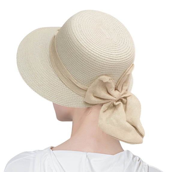Women's Sun Hats Summer Hats For Women Wide Bongrace Women Straw Beach Hat Little Girl Sun Cap Foldable Ladies Hats Women's Accessories Sun Hat