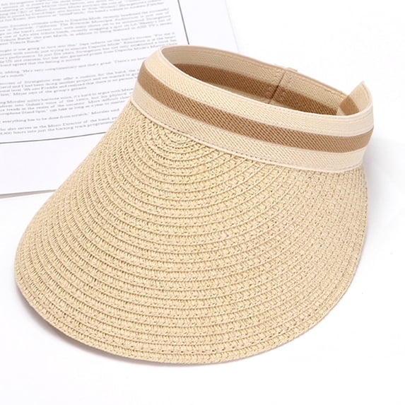 Women's Sun Hats Summer Outdoors Women Wide Brim Straw Hat Beach Sun Hats Travel Ponytail Sun Cap Upf 50+ Caps Women's Accessories Sun Hats