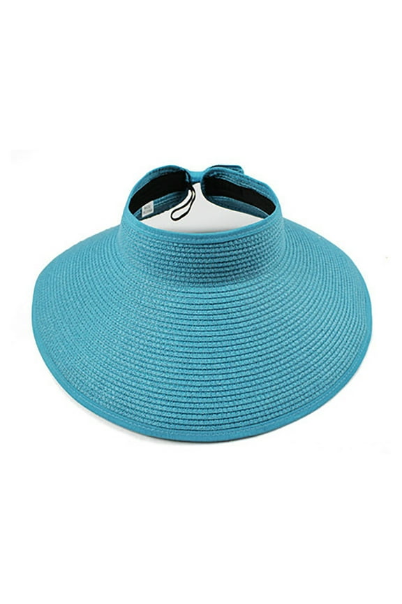Women's Sun Hats Sun Visor Hats For Women Wide Brim Roll Up Ponytail Summer Beach Hat Upf Packable Foldable Travel,Blue Women's Accessories Sun Hats