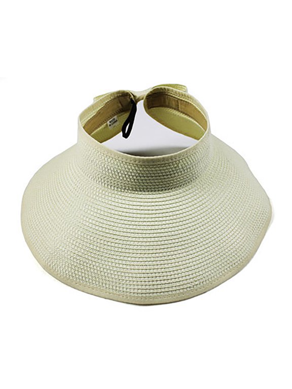 Women's Sun Hats Sun Visor Hats For Women Wide Brim Roll Up Ponytail Summer Beach Hat Upf Packable Foldable Travel,White Women's Accessories Sun Hats