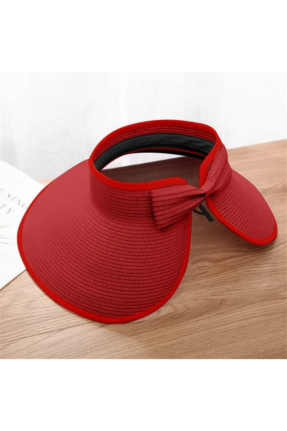 Women's Sun Hats Sun Visor Hats For Women Wide Brim Straw Visors Womens Foldable Beach Visors Summer Roll Up Beach Hat Women's Accessories