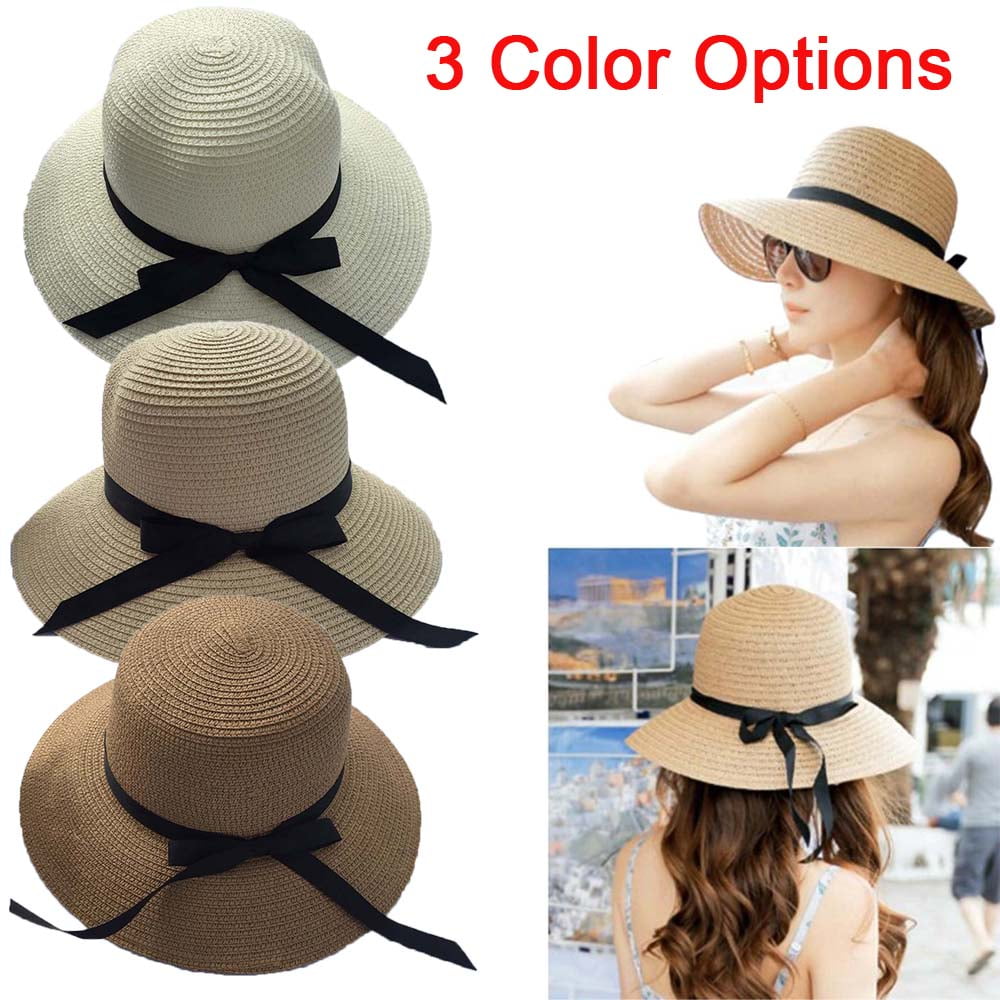 Buy Women's Sun Hats UV Protection Large Wide Brim Hat Women Packable Sun  Hat for Women Straw Hats, Black B15, 6 3/4-7 1/8 at