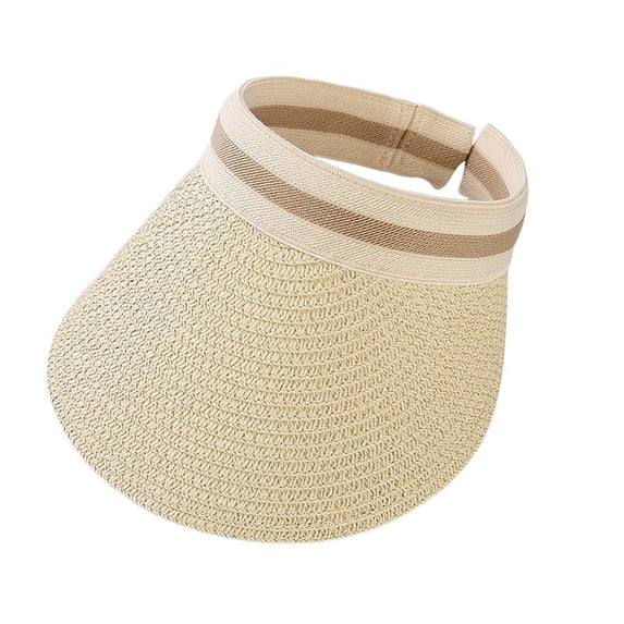 Women's Sun Hats Wide Brim Fedora Straw Uv Upf 80+ Women Bucket Hat Uv Protection Summer Sun Visor Hats Tops Beige One Size