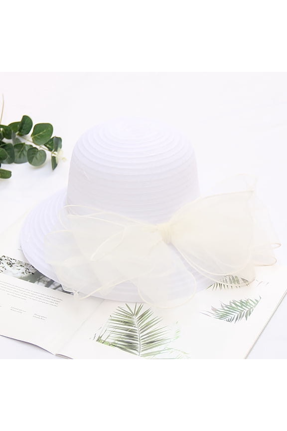 Women's Sun Hats Women Church Cap Wide Brim Summer Sun Hat For Party Wedding,White Women's Accessories Sun Hats