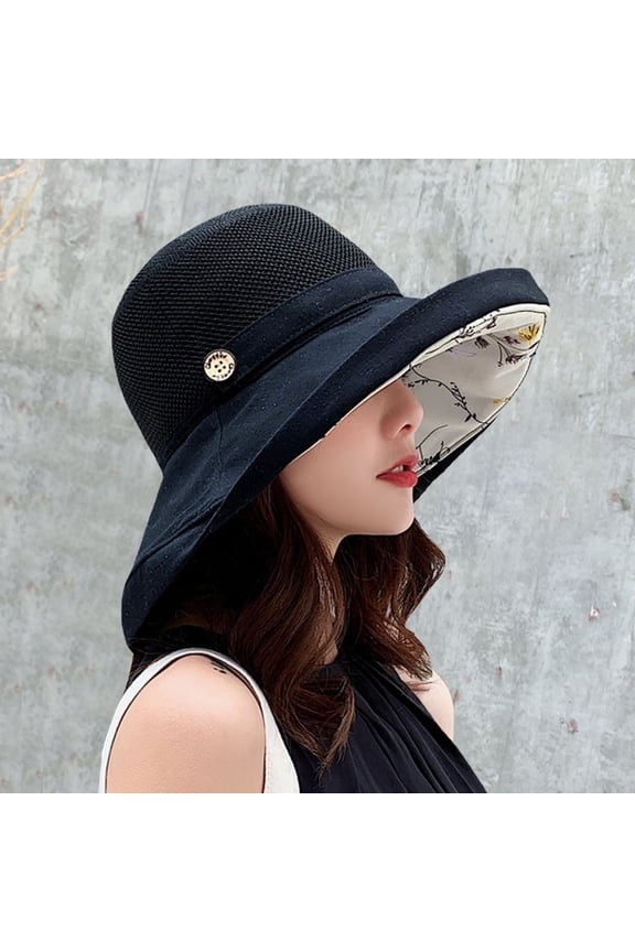 Women's Sun Hats Women'S Sun Hat Women'S Hat Spring And Summer Mesh Face Pattern Clasp Basin Hat Outdoor Sun Visor Hat Women's Accessories
