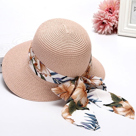 Beach Hats for Women Summer Wide Straw Hat Beach Foldable Sun Hats Floppy Roll Up Sun Cap Upf 50+ Caps Women's Accessories Sun Hats